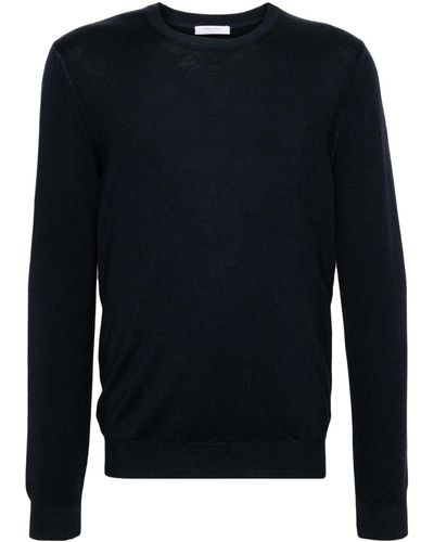 Boglioli Fine-knit Virgin-wool Sweater - Blue