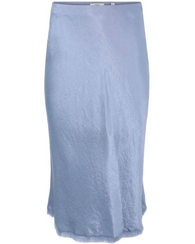 Vince Satin-finish Midi Skirt - Blue