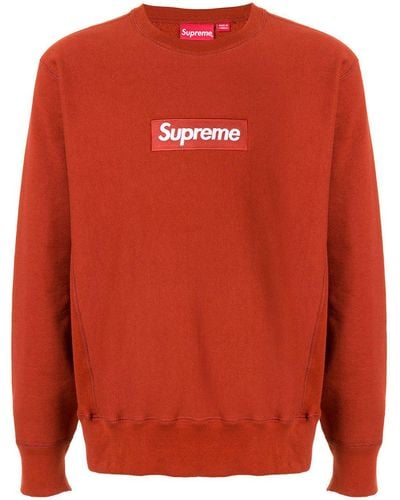 Supreme Box Logo Cres-neck Sweatshirt - Red