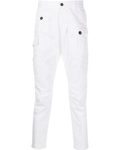 DSquared² Pantalones tapered capri estilo cargo - Blanco