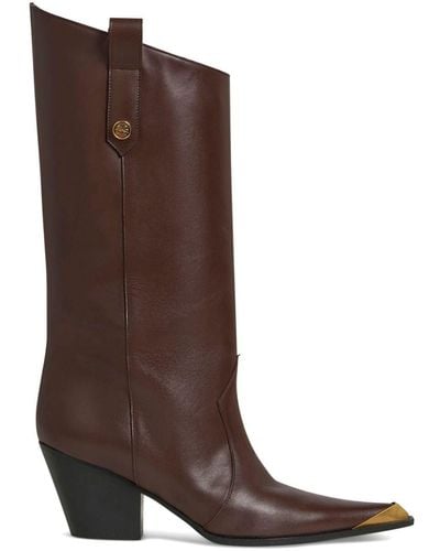 Etro Pointed-toe leather boots - Braun