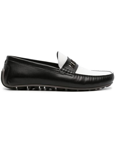 Moschino Two-tone Leather Loafers - Black
