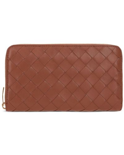 Bottega Veneta Small Intrecciato Leather Wallet - Brown