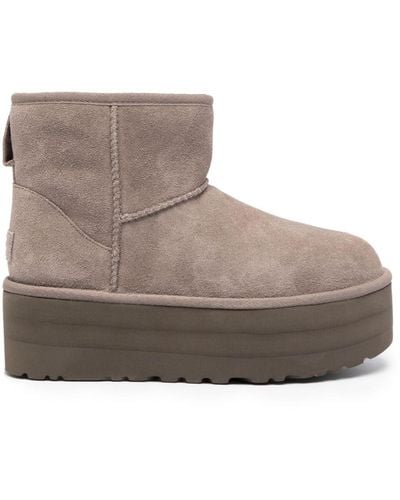 UGG Classic Mini Suede Platform Boots - Brown