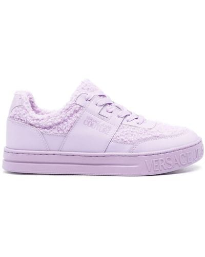 Versace Teddy Court 88 Leather Sneakers - Purple