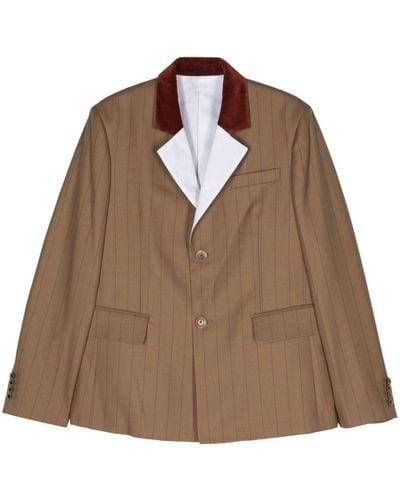 Wales Bonner Haile Single-breasted Blazer - Brown