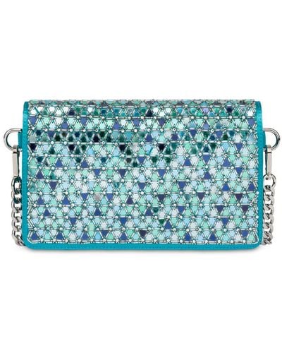 Alberta Ferretti Mosaic Satin Clutch Bag - Blue