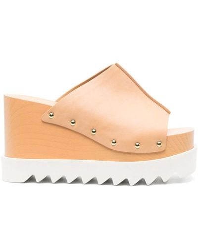 Stella McCartney Sandalias Elyse con cuña - Neutro