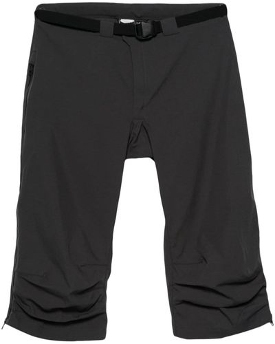GR10K Belted Canvas Long Shorts - Black