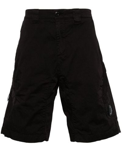 C.P. Company Lens-detail Cotton Shorts - Black