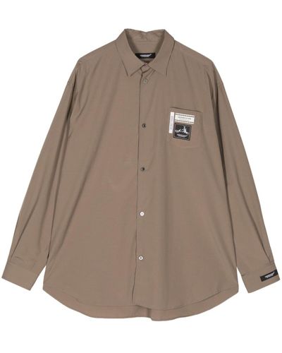 Undercover Logo-appliqué Long-sleeved Shirt - Brown