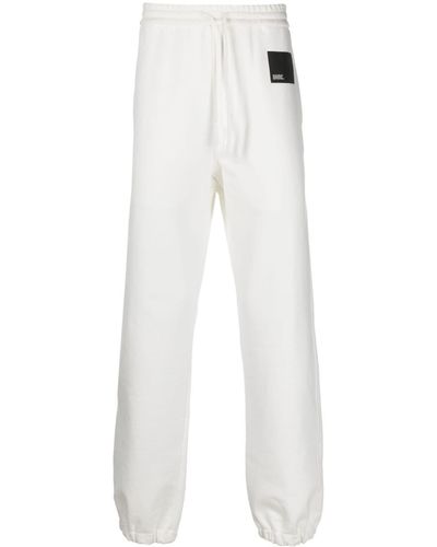 OAMC Pantalon de jogging en coton à patch logo - Blanc