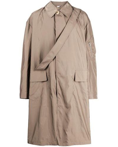 Random Identities Two-pocket Strap-detail Raincoat - Brown