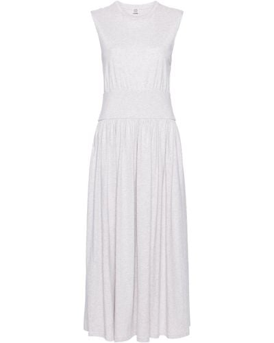 Totême Mélange-effect Jersey Midi Dress - White