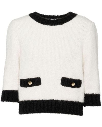 Prada Contrast-trim Cashmere-silk Sweater - White