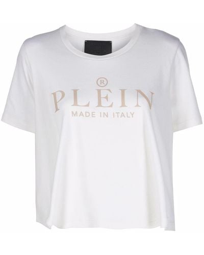 Philipp Plein Iconic Plein クロップド Tシャツ - ホワイト