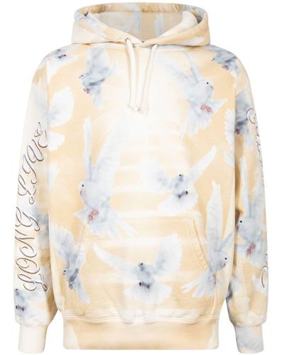 Supreme Doves Graphic-print Hoodie - Natural