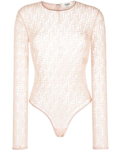 Fendi Body con monogramma jacquard - Bianco