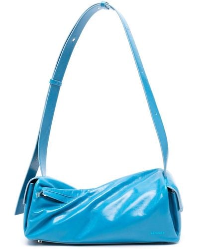 Sunnei Labauletto Twisted Leather Shoulder Bag - Blue