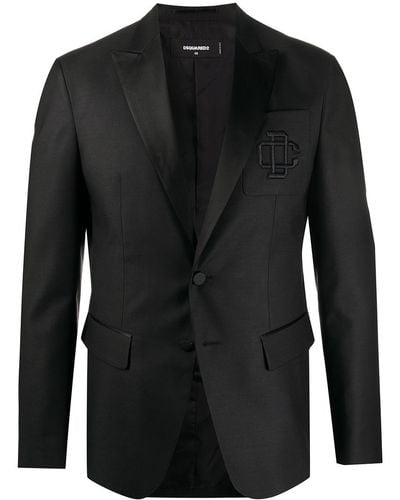 DSquared² Blazer con logo bordado - Negro