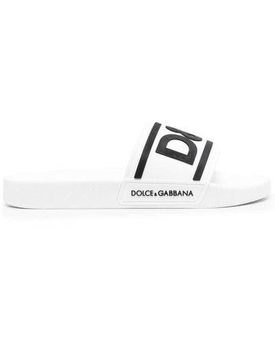 Dolce & Gabbana Portofino Drip Pool Slide Sandals - White