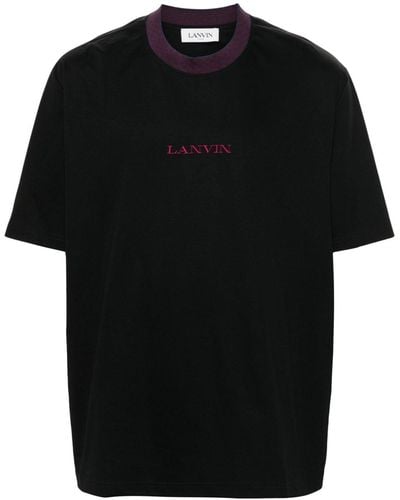 Lanvin T-Shirt mit Logo-Stickerei - Schwarz