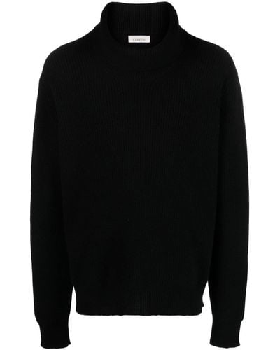 Laneus Roll-neck Ribbed Sweater - Black