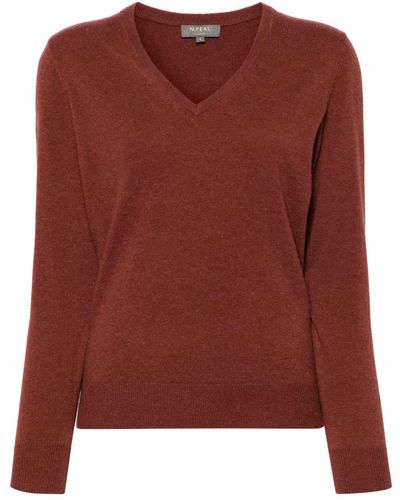 N.Peal Cashmere Phoebe V-neck Cashmere Sweater - Brown