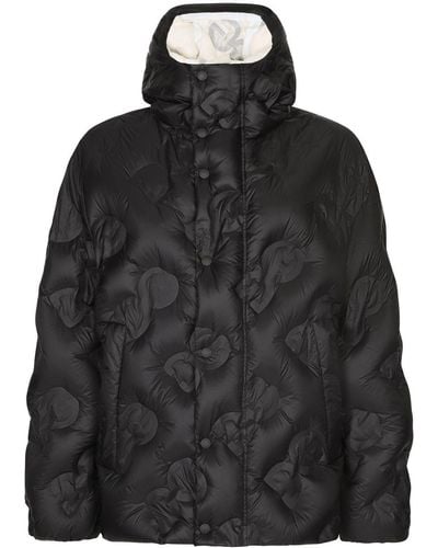 Dolce & Gabbana Dg Logo Quilted Padded Coat - Black