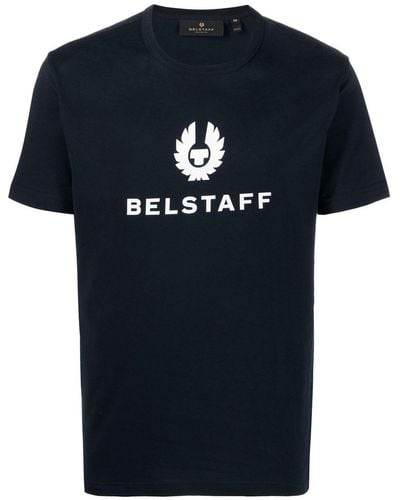Belstaff Logo-print Cotton T-shirt - Blue