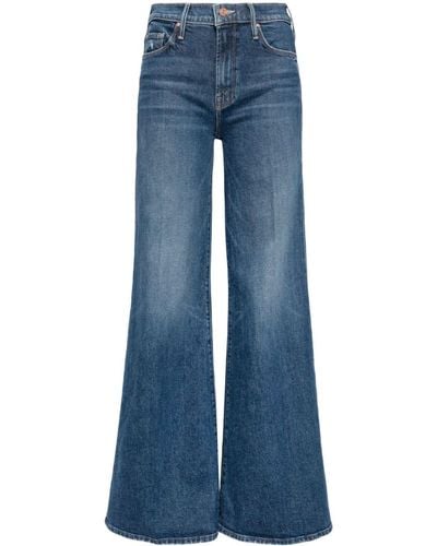 Mother Jeans Twister Sneak svasati a vita alta - Blu