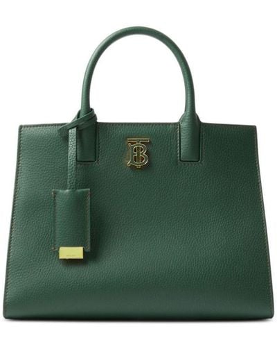 Burberry Mini Frances Leather Tote Bag - Green