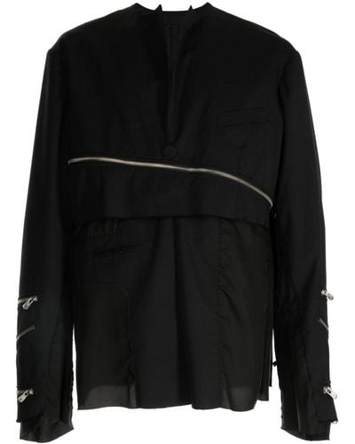 TAKAHIROMIYASHITA TheSoloist. Zip-detail Panelled Sweatshirt - Black