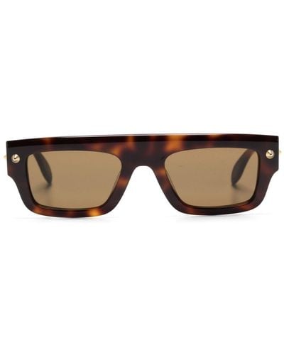Alexander McQueen Spike Studs Tinted Sunglasses - Brown