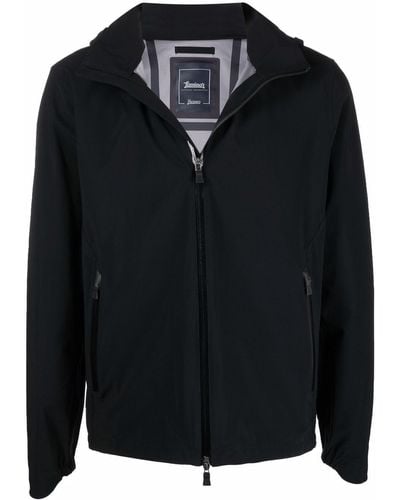 Herno Hooded Lightweight Zip-up Jacket - Black