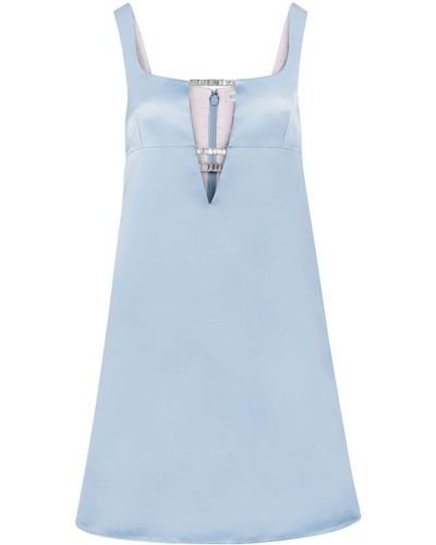 Nina Ricci Crystal-embellished Satin-finish Dress - Blue