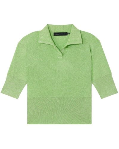 Proenza Schouler Lurex Knit Top - Green
