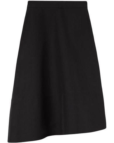 Jil Sander Asymmetric Midi Skirt - Black