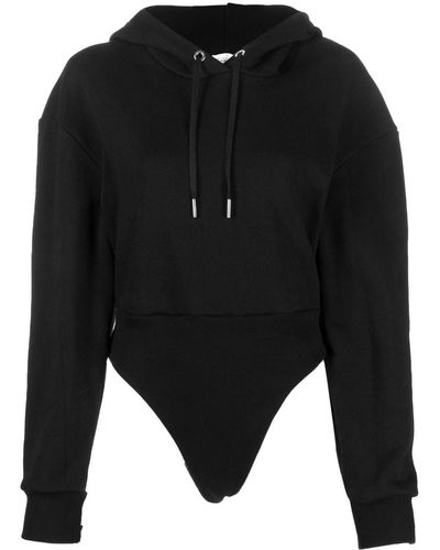 Wolford Hybrid Drawstring-hoodie Bodysuit - Black