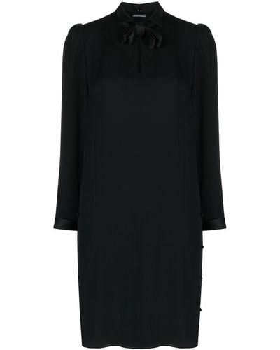 Emporio Armani Bow-detail Shift Dress - Black