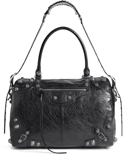 Balenciaga Medium Le Cagole Leather Duffle Bag - Black