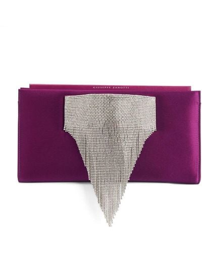 Giuseppe Zanotti Clutch Josiane con decorazione di cristalli - Viola