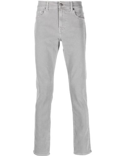 7 For All Mankind Mid-rise Slim-cut Jeans - Gray