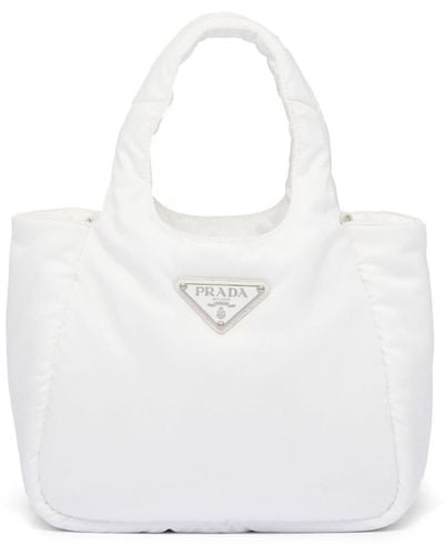 Prada Small Padded Tote Bag - White