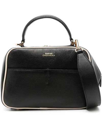Sarah Chofakian circular-handle lunch bag - Black