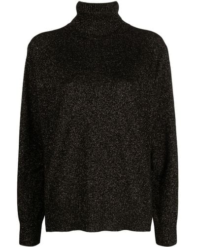 Twin Set Lurex Roll-neck Sweater - Black
