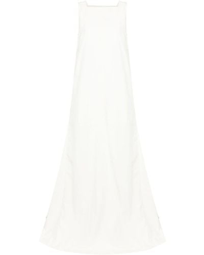Plan C Maxi-jurk Met Vierkante Hals - Wit