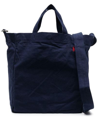 Polo Ralph Lauren Embroidered-logo Tote Bag - Blue