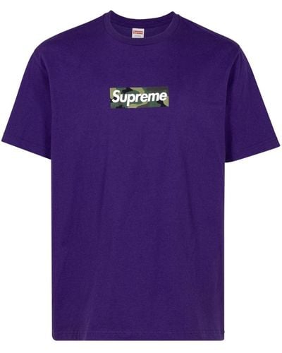 Supreme Box Logo Cotton T-shirt - Purple