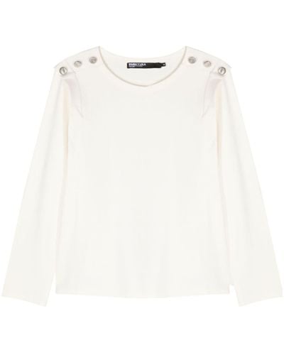 Bimba Y Lola Button-detail Long-sleeve T-shirt - White